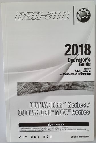 Can-Am Bedienungsanleitung DIN A5 Englisch Outlander/MAX 2018