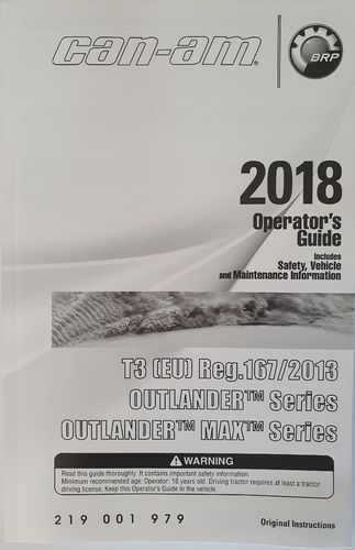 Can-Am Bedienungsanleitung DIN A5 Englisch Outlander/MAX 2018 T3