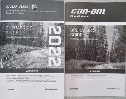 Can-Am Bedienungsanleitung DIN A5 Englisch Traxter XMR 2022 inkl. HD Winde