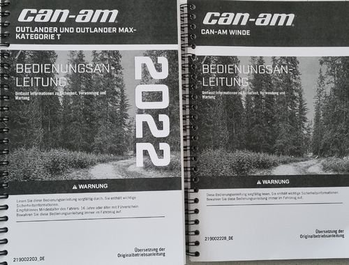 Can-Am Bedienungsanleitung DIN A5 Deutsch Outlander Max -T 2022 inkl. HD Winde