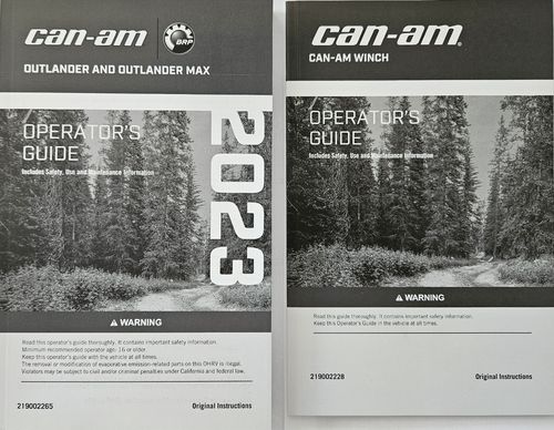 Can-Am Bedienungsanleitung DIN A5 Englisch Outlander Max 2023 inkl. HD Winde